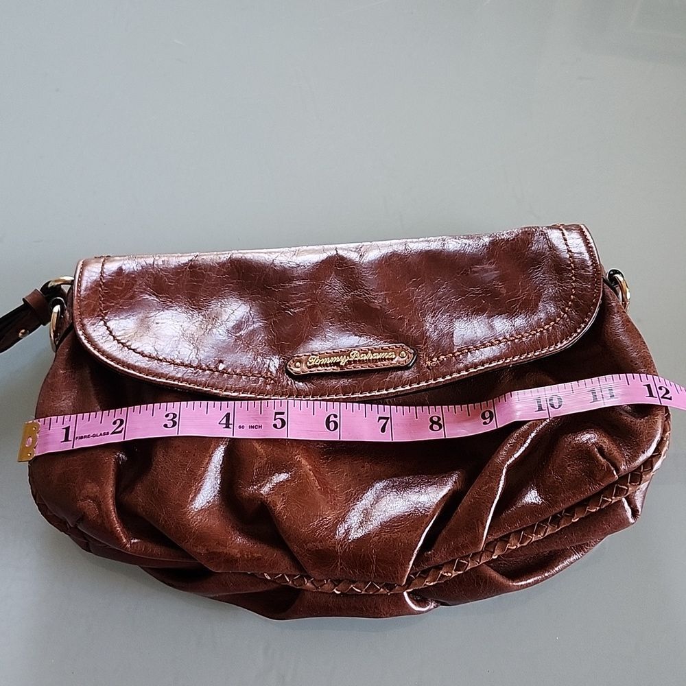 Tommy Bahama Colero Distressed Boho Chic Leather Clutch Wristlet Bag - Picture 11 of 13